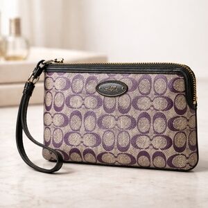 Euc Coach Purple Gray Wristlet